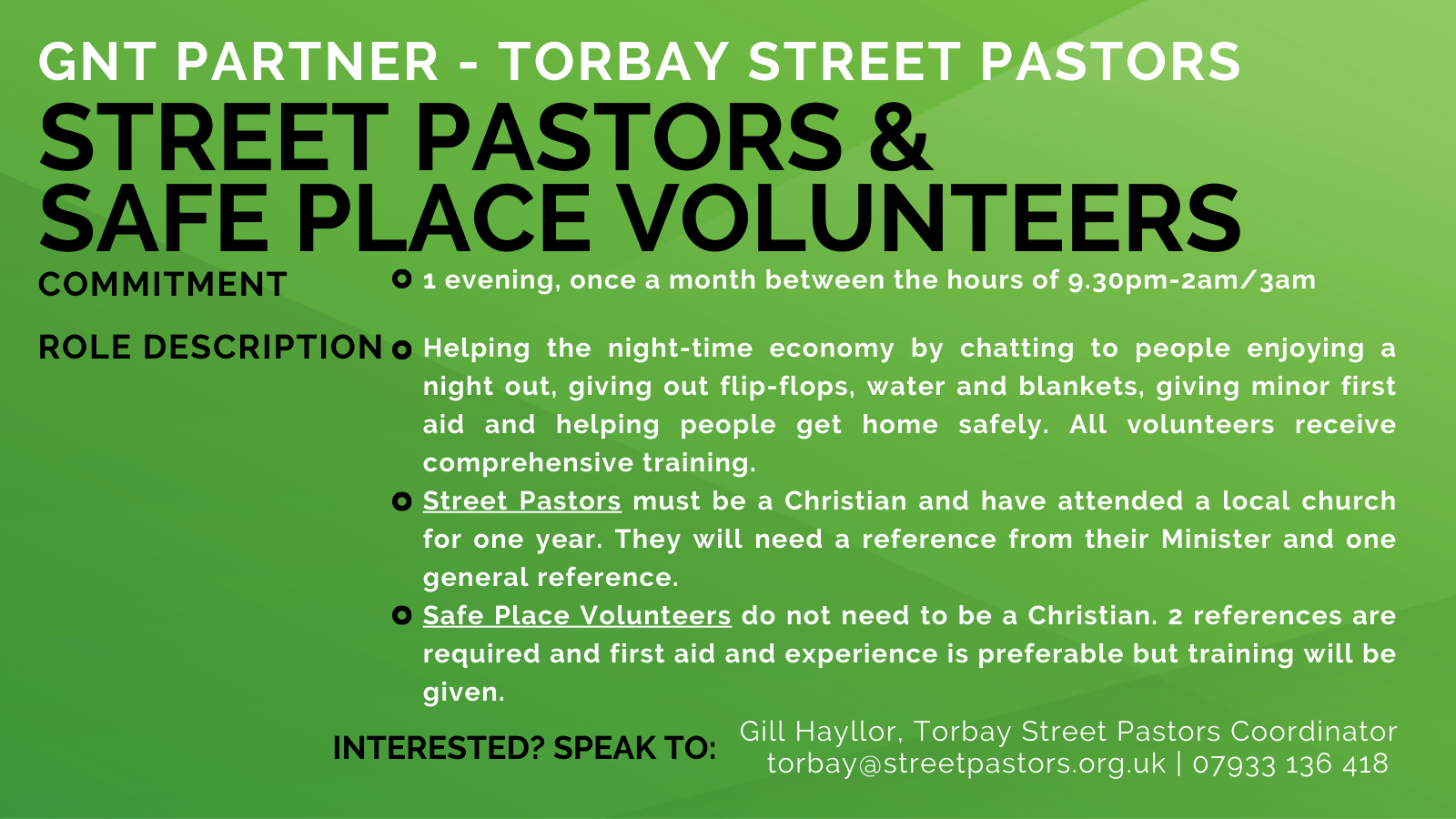 Street Pastors and Safe Place 
