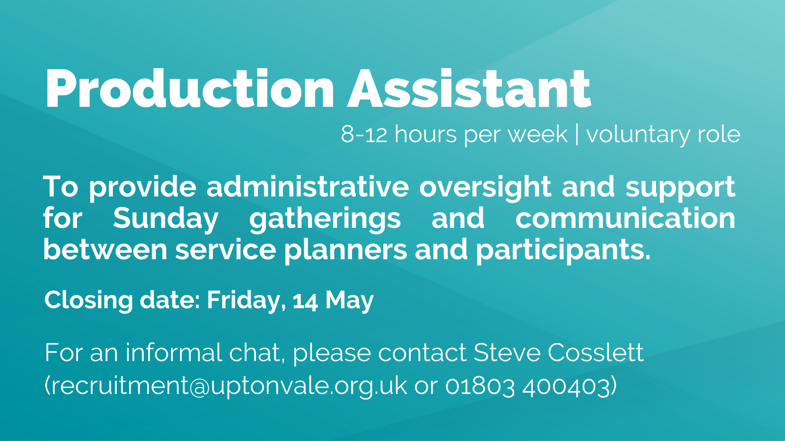 Production Assistant Job Adver
