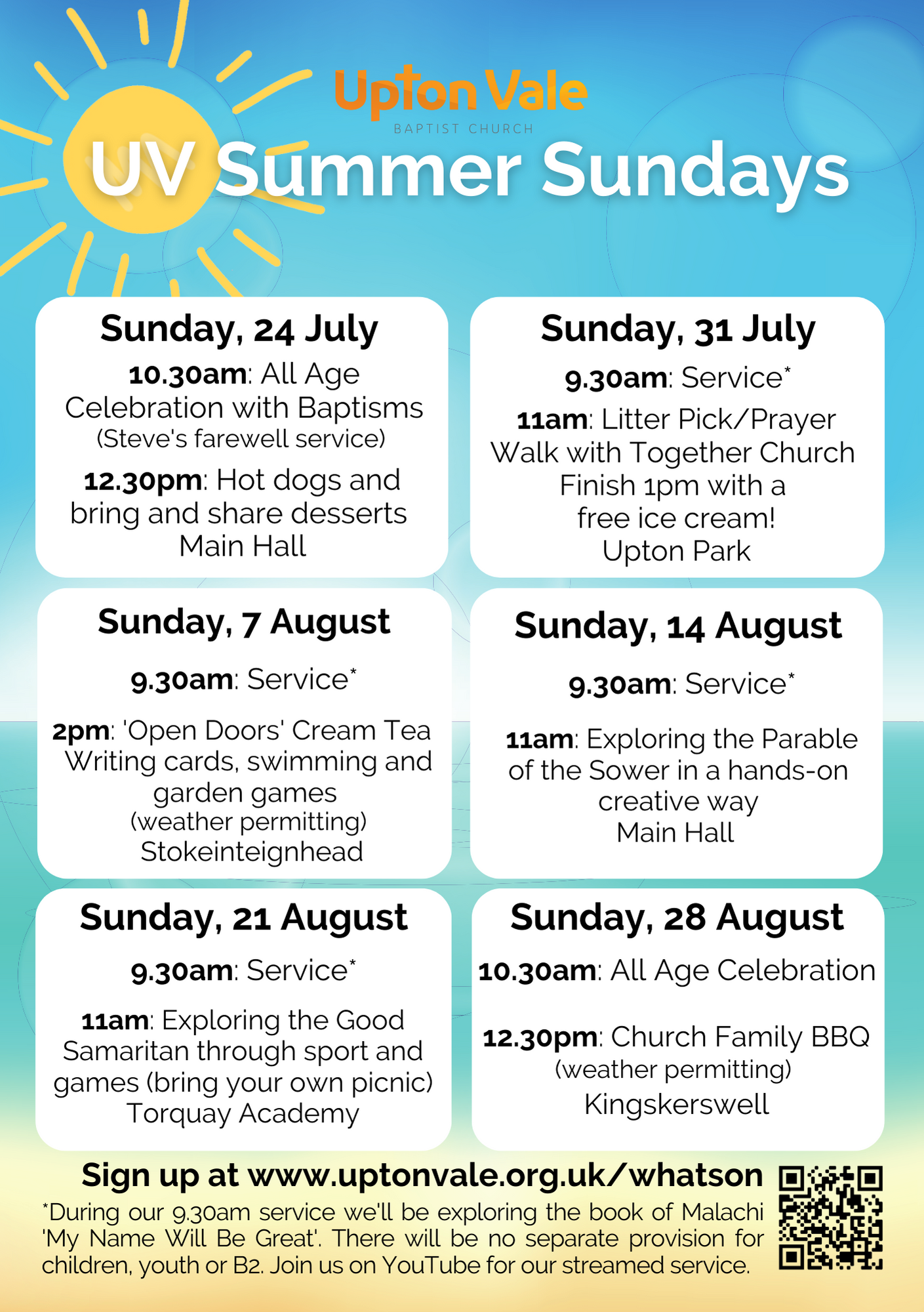 Summer Sundays Programme JulyA